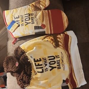 Crochet hanging dish towel